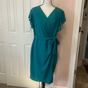 Oten deep V-neck cocktail party/work dress deep V-neck wraparound new with tags